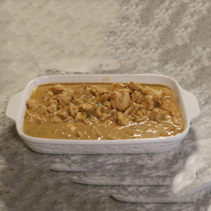 Dish of Oulala Peanut Butter Chicken